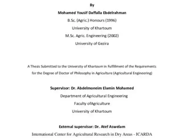 Assessment of the Suitability of Raised Bed – Furrow Irrigation Technique in Saving Water for Wheat Production in New Halfa Area, Sudan