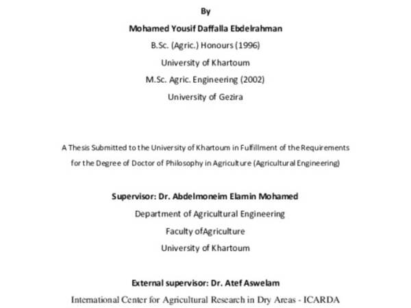 Assessment of the Suitability of Raised Bed – Furrow Irrigation Technique in Saving Water for Wheat Production in New Halfa Area, Sudan