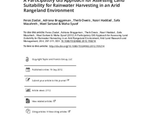 A Participatory GIS Approach for Assessing Land Suitability for Rainwater Harvesting in an Arid Rangeland Environment