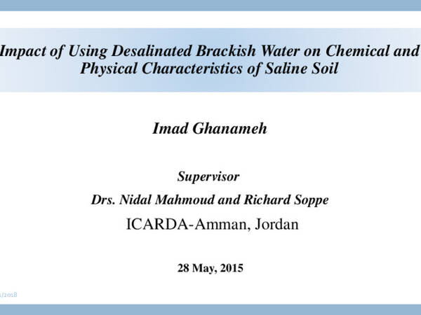 Impact of Using Desalinated Brackish Water on Chemical and Physical Characteristics of Saline Soil