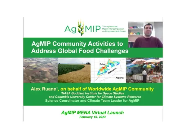 Introduction to AgMIP by Alex Ruane from NASA 