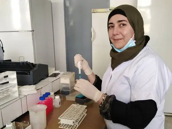 Mrs. Khbou in the lab