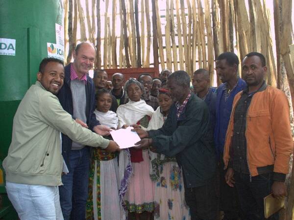 Dr. Udo Rudiger, ICARDA and Dr. Muluken Zeleke, ILRI-ICARDA with Ethiopian Trainees