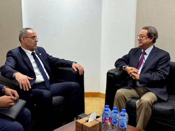 Left to Right: H.E. Dr. Amjad Badr, Minister of Agriculture, Syria; Mr. Aly Abousabaa, Director General, ICARDA