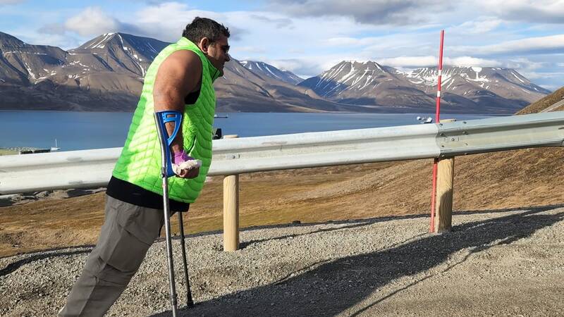 Endurance athlete Michael Haddad on his Arctic Walk in Svalbard, Norway
