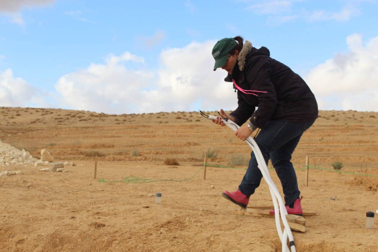 Mira Haddad doing fieldwork