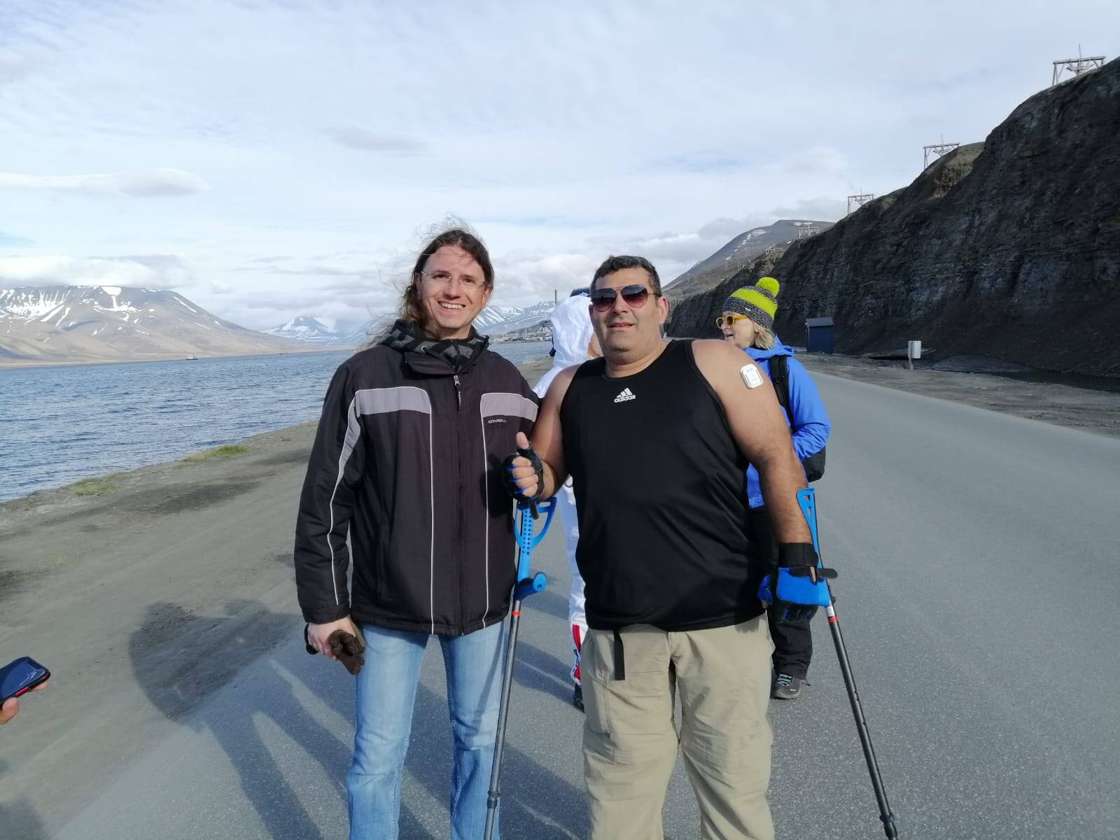 Michael Haddad and Thanos Tsivelikas during the #Walk4FoodSecurity in Svalbard