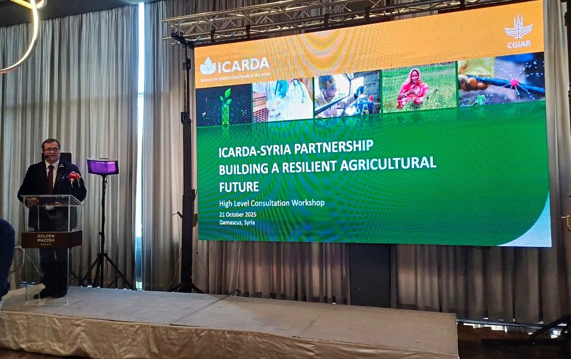 ICARDA's Dr. Michael Baum presenting the Rehabilitation Plan