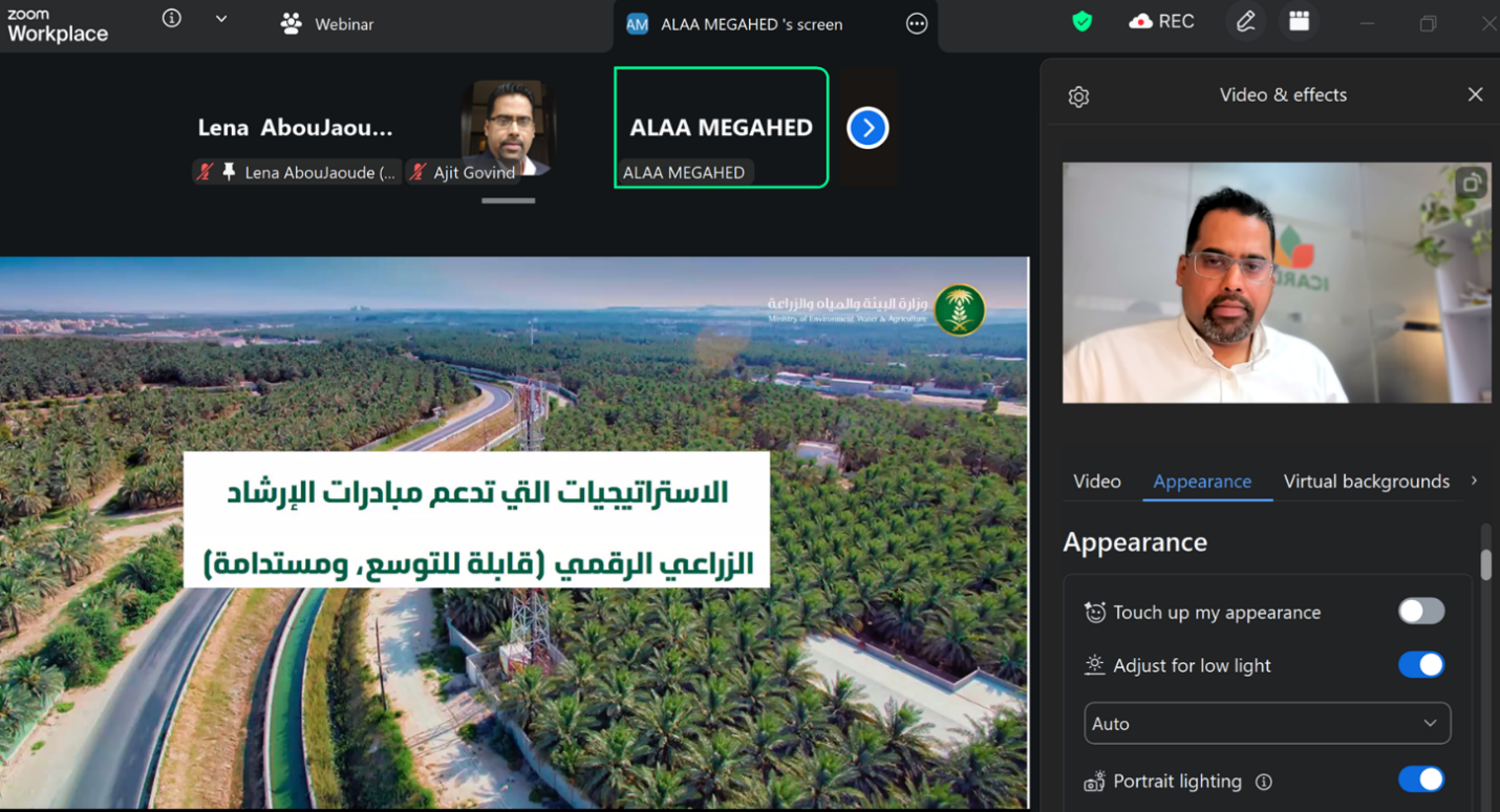 A snapshot of the online webinar
