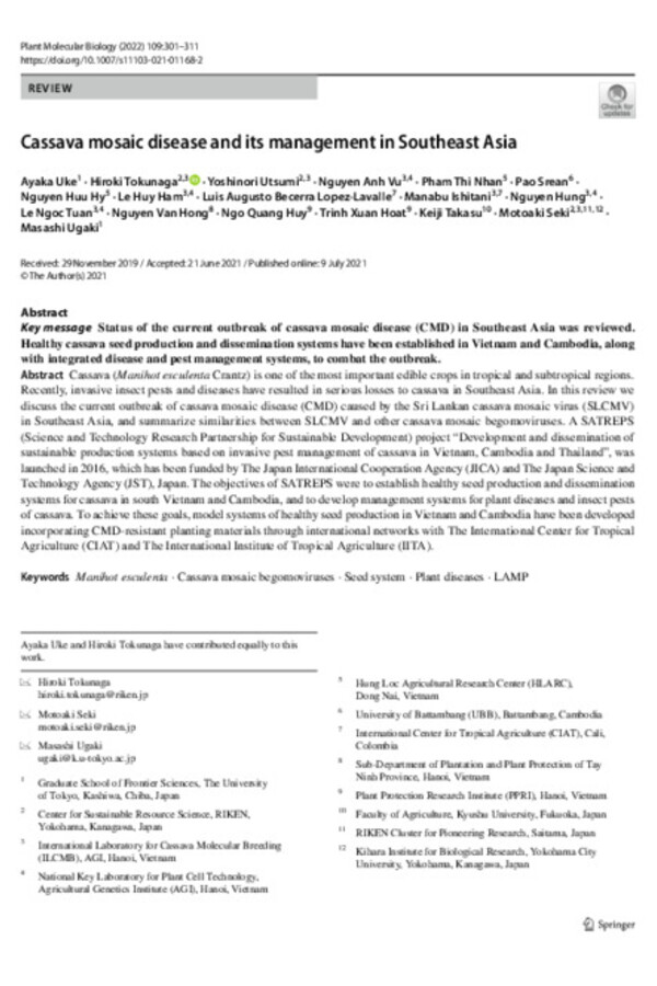 Cassava mosaic disease and its management in Southeast Asia