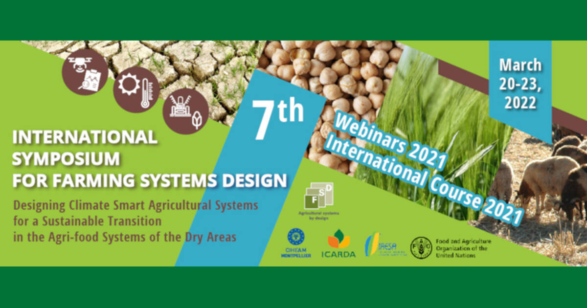 Farming System Design FSD7 Webinars - Registration Now Open | ICARDA